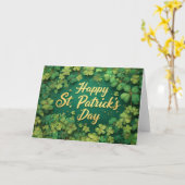 Carte Joyeux design de trèfle de la Saint-Patrick (Fleur jaune)