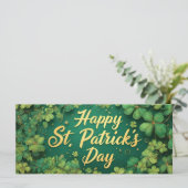 Carte Joyeux design de trèfle de la Saint-Patrick (Debout devant)