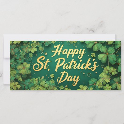 Carte Joyeux design de trèfle de la Saint-Patrick (Devant)