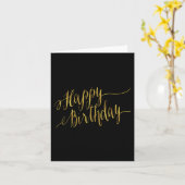Carte Joyeux devis d'anniversaire Gold Faux Foil (Fleur jaune)