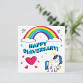 Carte Joyeux Diaversaire [Licorne Bleue] (Debout devant)