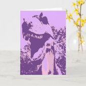 Carte Joyeux Dinosaur d'anniversaire (Fleur jaune)
