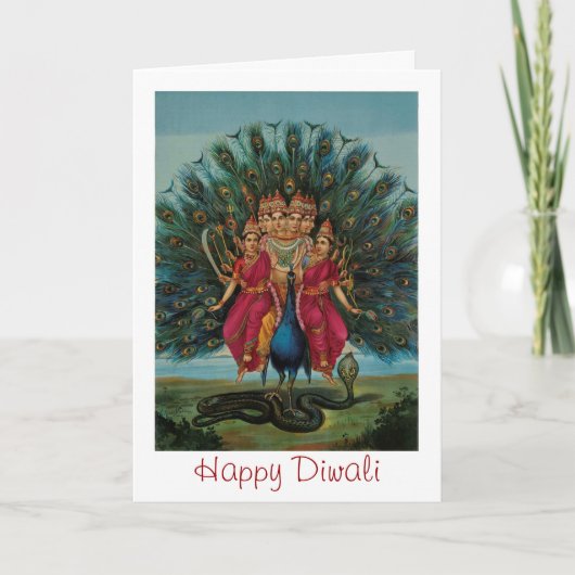 Carte Joyeux Diwali avec déesse indienne (Devant)