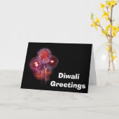 Carte Joyeux Diwali avec feu d'artifice texte personnali (Fleur jaune)