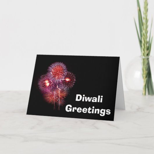 Carte Joyeux Diwali avec feu d'artifice texte personnali (Devant)