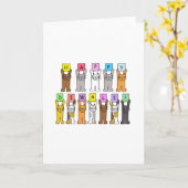 Carte Joyeux Diwali Cute Cartoon Cats (Fleur jaune)