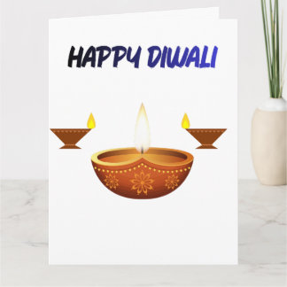 Carte Joyeux Diwali Lampe à Huile Traditionnelle Festiva