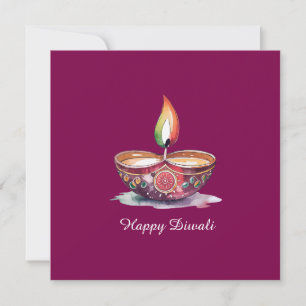Carte Joyeux Diwali Rangoli Diya Festival des Vins Lumiè