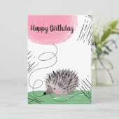 Carte Joyeux Doodle Happy Birthday Watercolor (Debout devant)