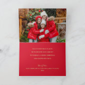 Carte Joyeux d'or sur le Rouge Plié photo Noël (Intérieur)