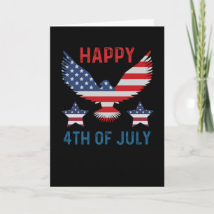 Carte Joyeux drapeau 4 juillet américain