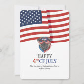 Carte Joyeux drapeau américain 4 juillet Fête de l'Indép (Devant)