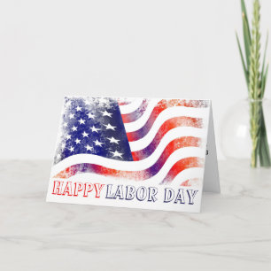 Carte Joyeux drapeau américain de la Fête du Travail
