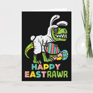 Carte Joyeux Eastrawr Trex Lapin de Pâques Œuf Dinosaure