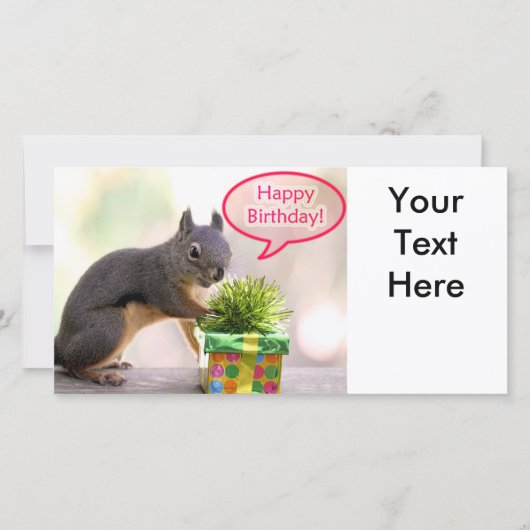 Carte Joyeux écureuil d'anniversaire (Devant)
