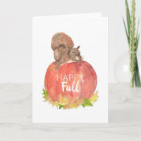 Joyeux écureuil d'automne sur Citrouille