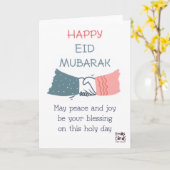 Carte Joyeux Eid - Poignée de main (Fleur jaune)