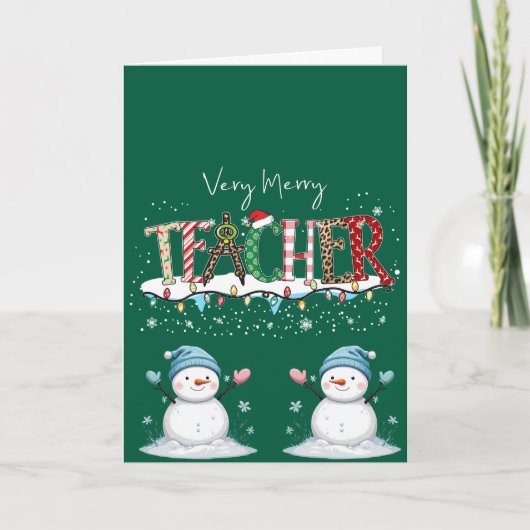 Carte Joyeux enseignant de Noël (Devant)