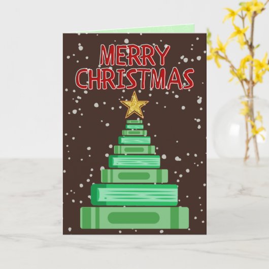 Carte Joyeux enseignant de Noël/Bibliothécaire/École (Fleur jaune)