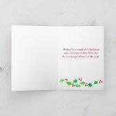 Carte Joyeux enseignant de Noël Rouge Cardinal Bird Cust (Intérieur)