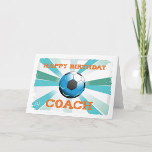 Carte Joyeux entraîneur de football d'anniversaire Orang
