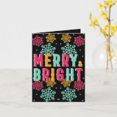 Carte Joyeux et brillant Noël coloré (Fleur jaune)