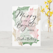 Carte Joyeux et brillant Noël Holly (Fleur jaune)