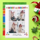 Carte Joyeux et brillant quatre photos de Noël