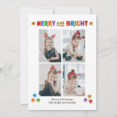Carte Joyeux et brillant quatre photos de Noël (Devant)