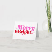 Carte Joyeux et brillant rose et rouge couleur blanc Noë (Devant)