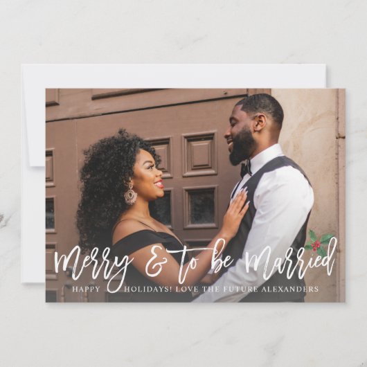 Carte Joyeux et être marié avec Holly photo engagé (Devant)