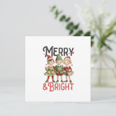 Carte Joyeux et Joyeux Noël vintage (Debout devant)