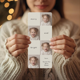 Carte Joyeux et Lumineux Collage Photo Noël