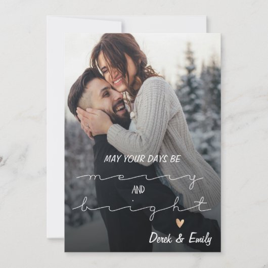 Carte Joyeux Et Lumineux Joli Script Photo Joyeux Vacanc (Devant)