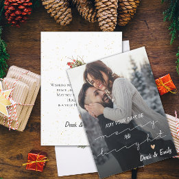 Carte Joyeux et Lumineux Joli Script Photo Joyuses Fêtes