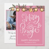 Carte Joyeux et lumineux Noël de la famille (Devant / Derrière)