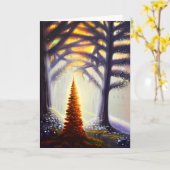 Carte Joyeux et lumineux | Petit arbre de Noël illuminé (Fleur jaune)