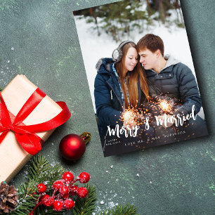 Carte Joyeux et marié minimaliste V photo