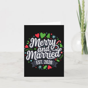 Carte Joyeux et mariés 2026 - Noël de couple assorti