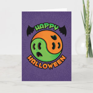 Carte Joyeux fantôme d'Halloween Yin-Yang