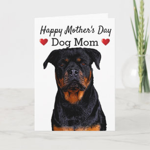 Carte Joyeux Fête des Mères Chien Maman Rottweiler 