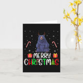 Carte Joyeux feux de Noël Ours Reindeer Casquette Xmas P (Fleur jaune)