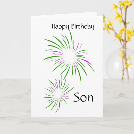 Carte Joyeux Fils d'anniversaire (Fleur jaune)