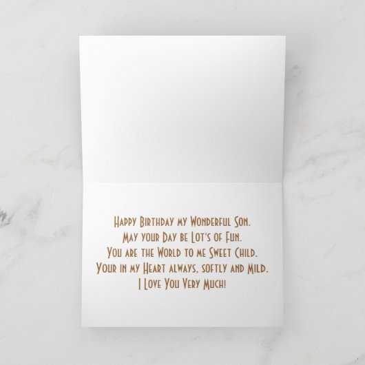Carte Joyeux Fils d'anniversaire (Intérieur)