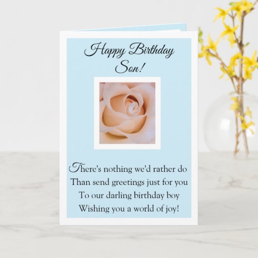 Carte Joyeux Fils d'anniversaire (Fleur jaune)