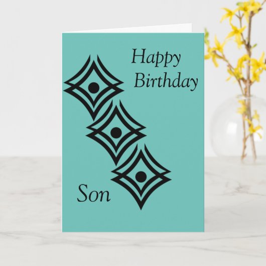 Carte Joyeux Fils d'anniversaire (Fleur jaune)