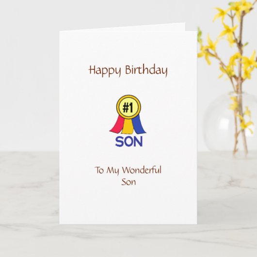 Carte Joyeux Fils d'anniversaire (Fleur jaune)