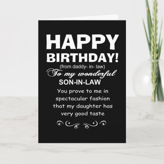 Carte Joyeux fils d'anniversaire en droit (Devant)