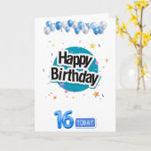 Carte joyeux fils de 16e anniversaire (Fleur jaune)
