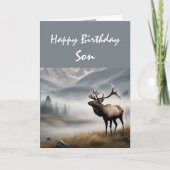 Carte Joyeux Fils d'Elk d'anniversaire qui est exception (Devant)
